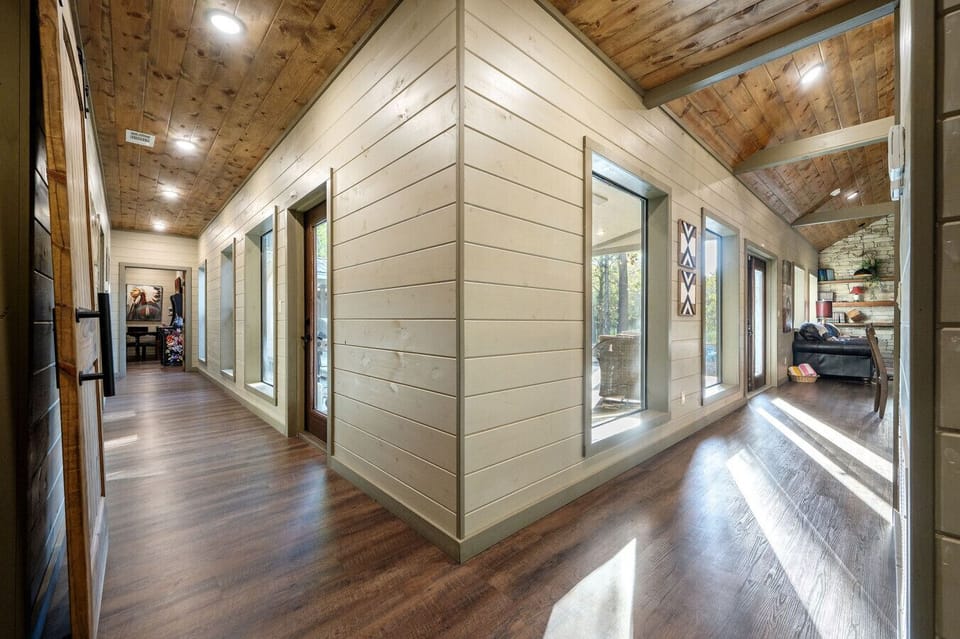 The natural wood accents throughout the cabin add a warm and welcoming vibe.