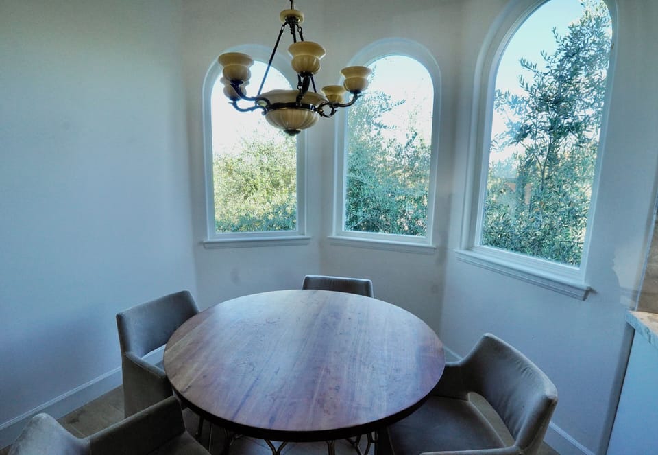 Breakfast nook with mountain views