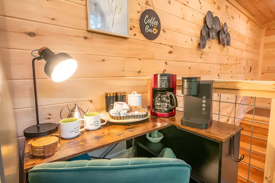 Our coffee bar includes Coffee, Tea, Hot Chocolate, Sugar, Creamer, Snacks &more