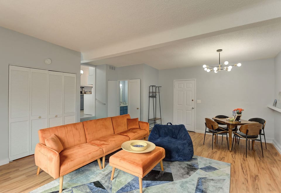 Family Room has a Smart TV and Dining/Game Table