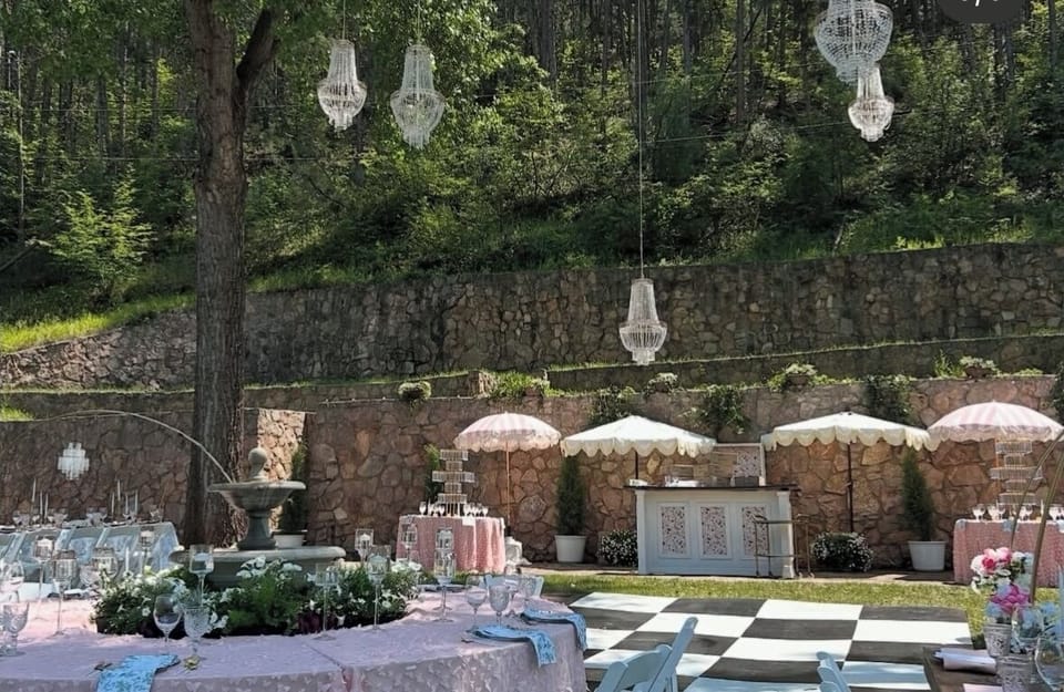 Outdoor banquet area