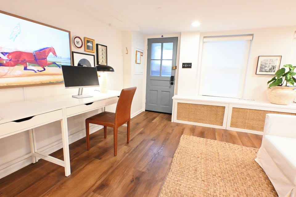 Workspace with monitor available upon request + high-speed WiFi throughout. 