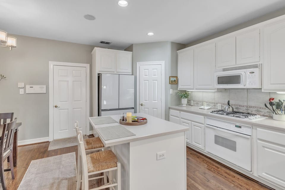 Indoors, Kitchen, Microwave, Oven, Refrigerator