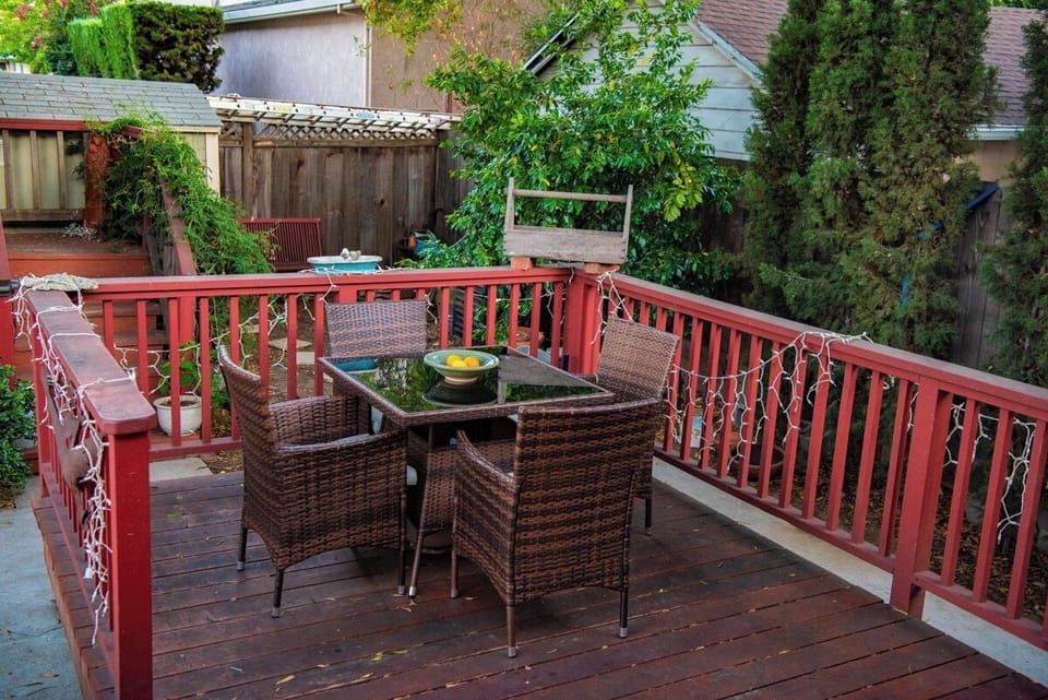 Back patio off kitchen.