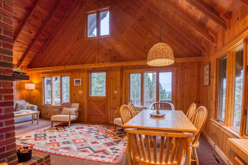 View of dining area from kitchen