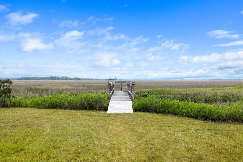 A small dock furnished with crabbing nets which is perfect for the whole family to experience a Low Country tradition!