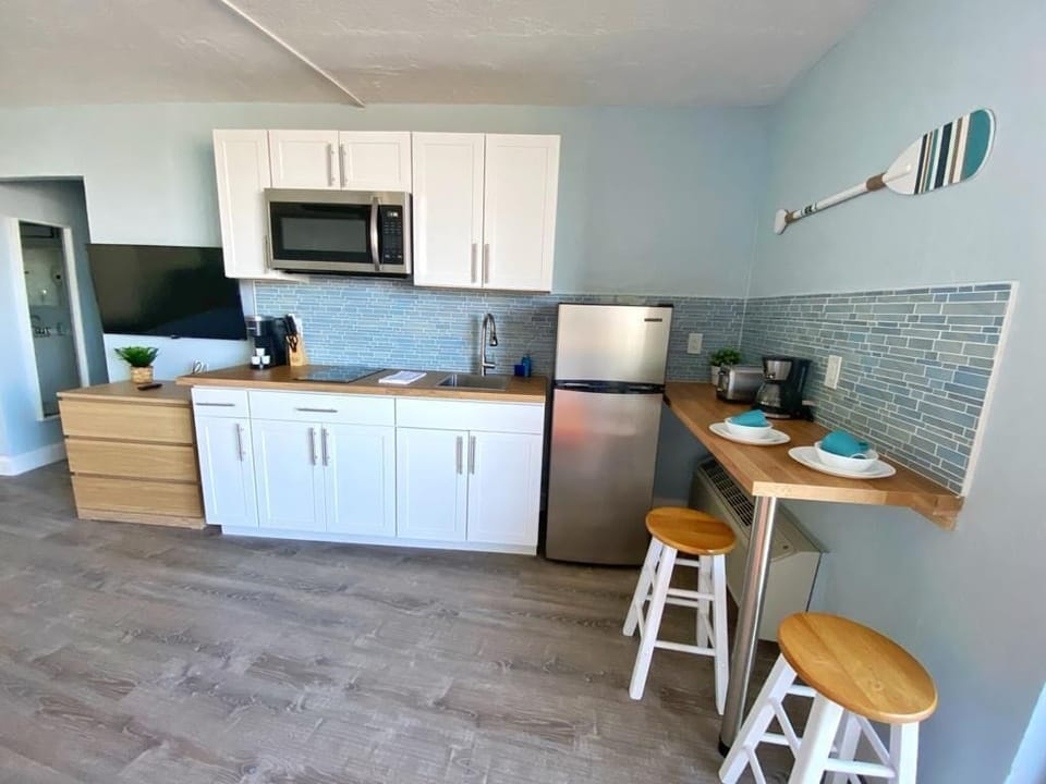 Toaster, coffee maker and Keurig, all dishes, utensils, pots and pans