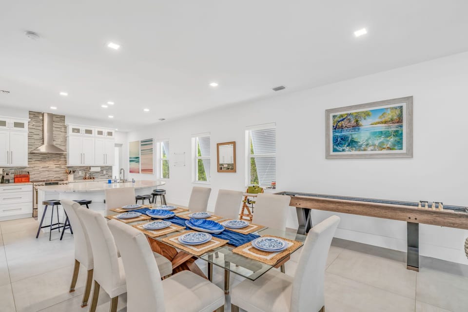 Main dinning area with shuffle board