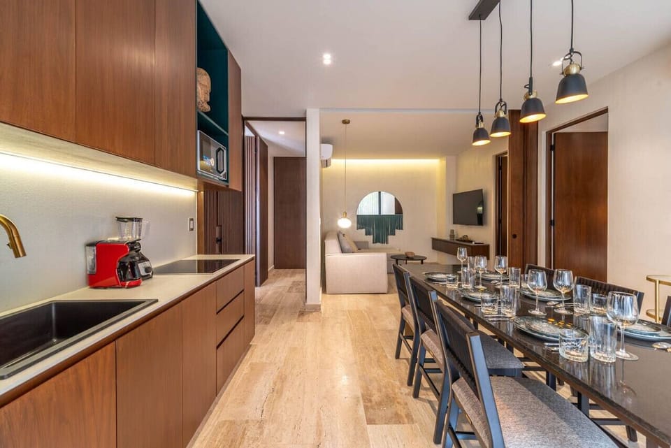 A spacious kitchen and dining area perfect for family meals and gatherings