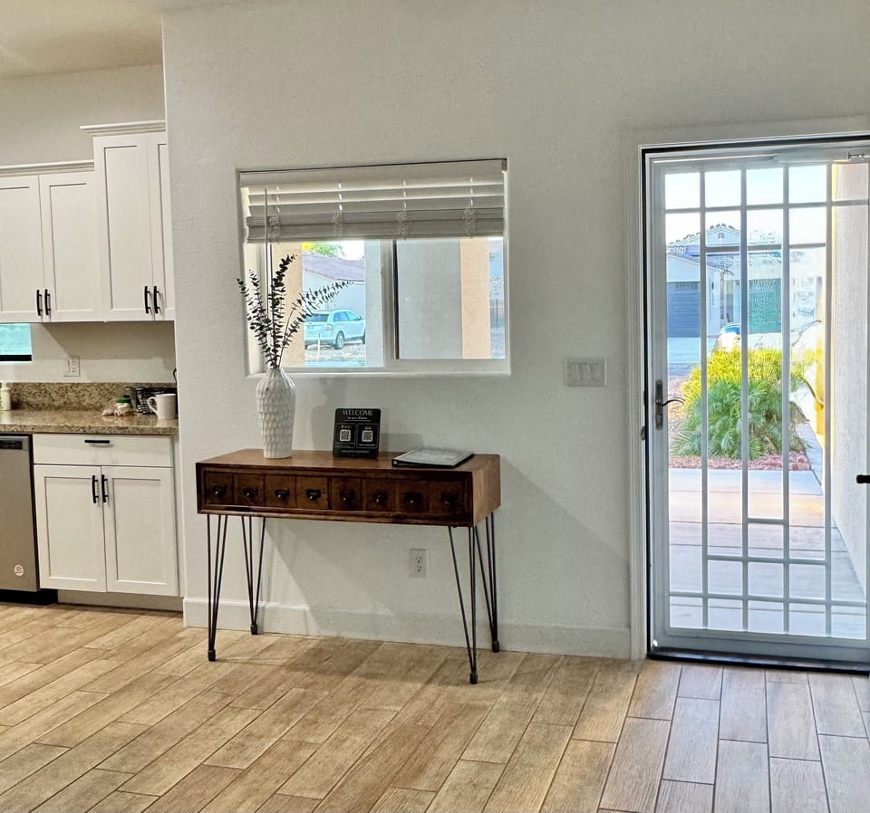 Front entry with immediate access to open concept kitchen 
