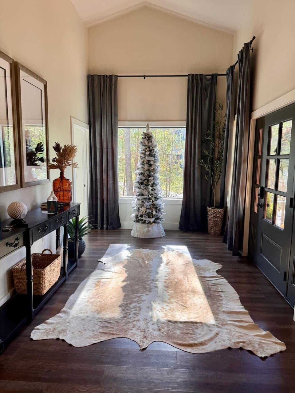 This cozy entryway will soon be dressed in full holiday magic  Christmas will be ready, and the season’s charm will fill the home.