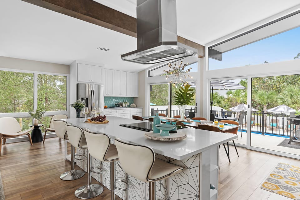 Sleek kitchen.