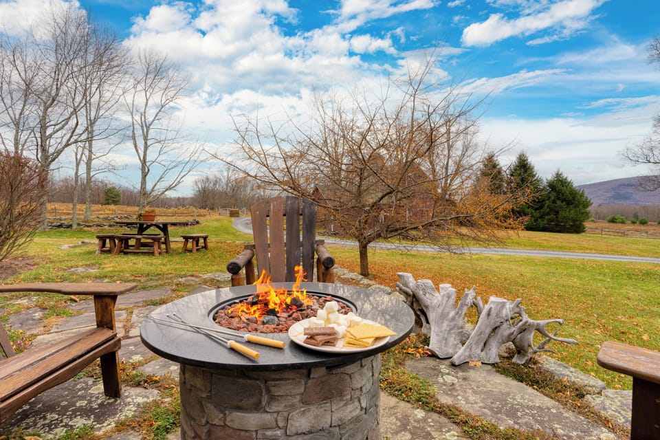 Firepit with seating.