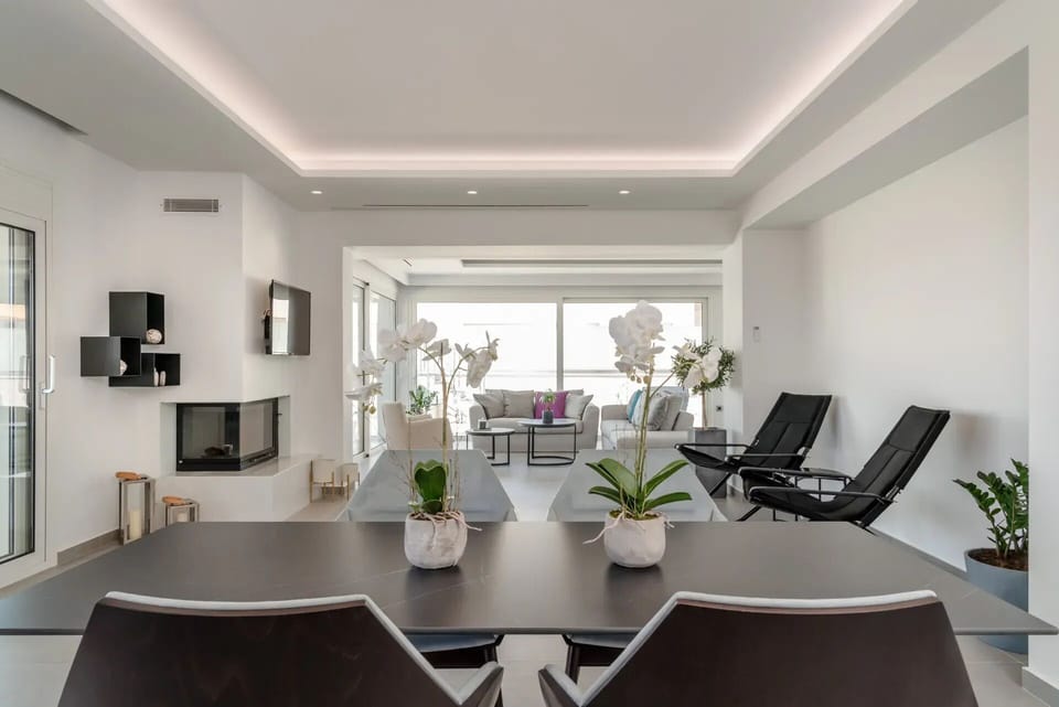 The second, welcoming spacious living room