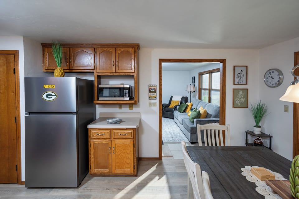 Living room flows into the kitchen!