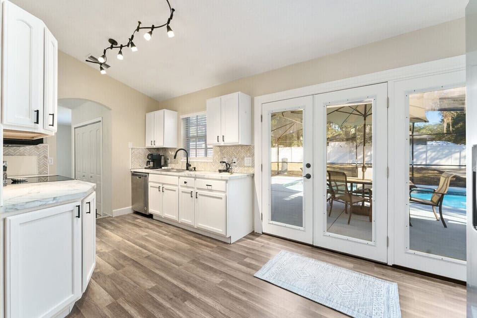 Kitchen | Pool View | French Doors