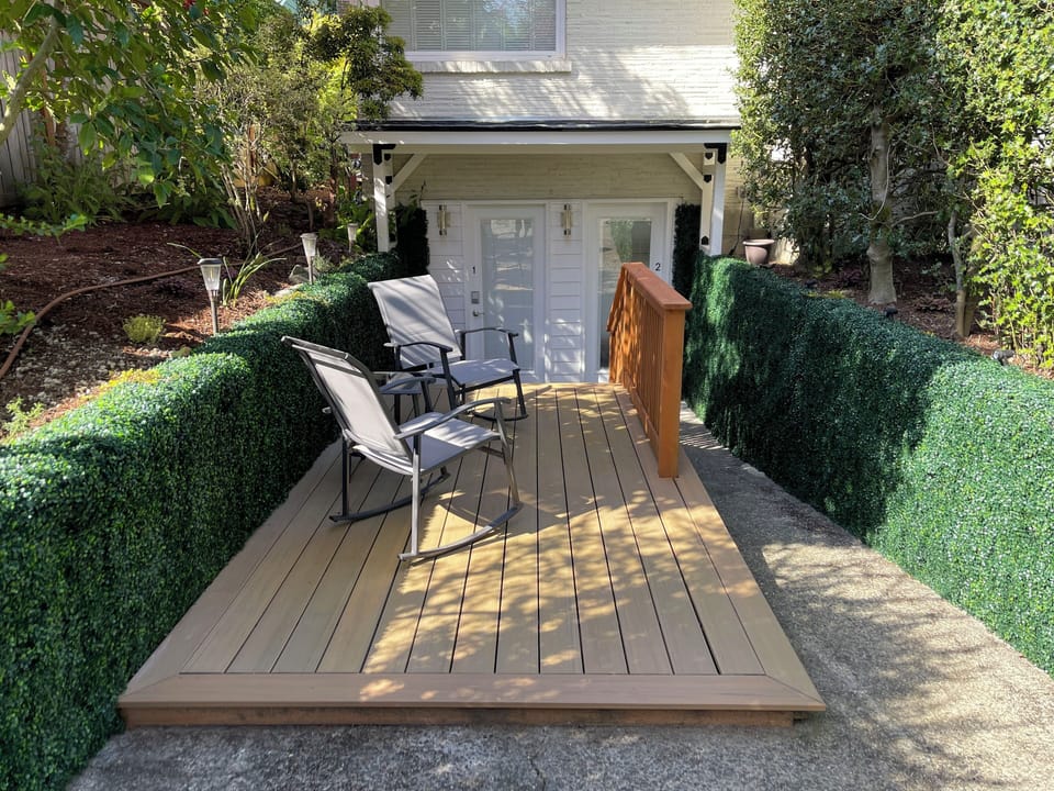 Relax on the shady deck!
