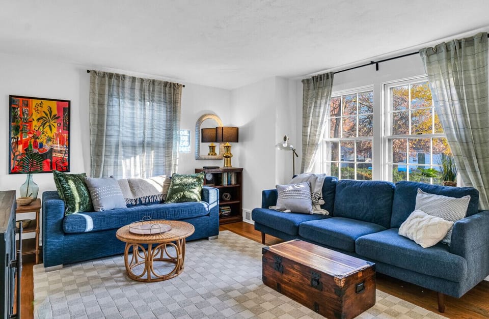 Choose from an assortment of charming lamps to light your stay while you curl up on the couches.