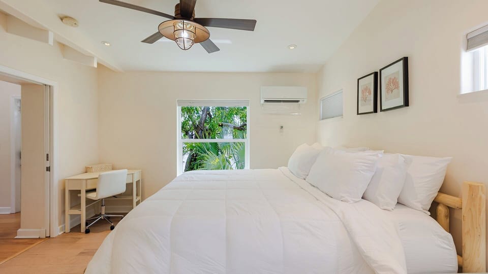 Upstairs Master with on suite bath and King size bed with TV