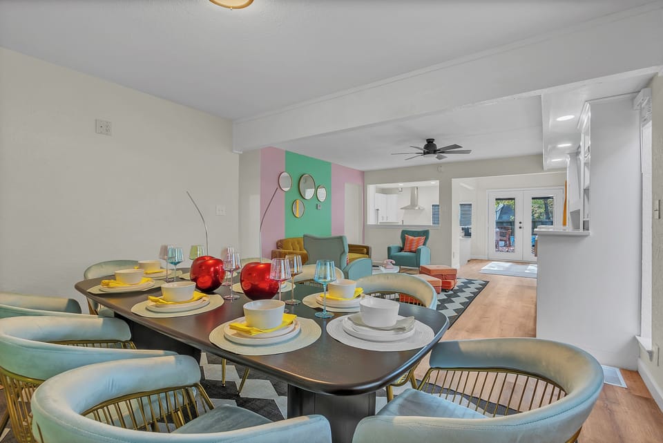 View of thee living room from the dining area