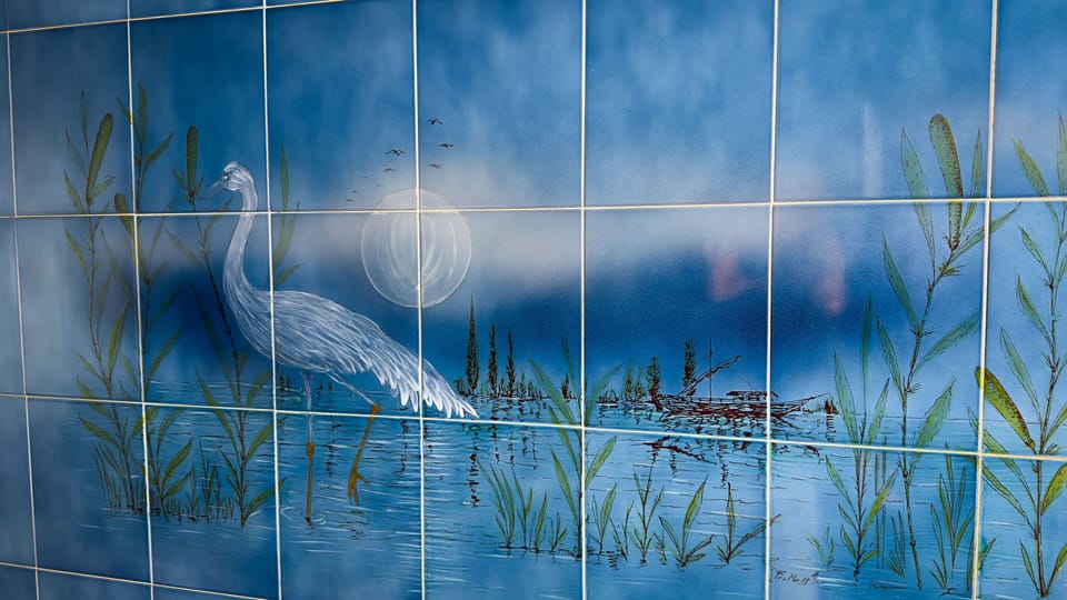 Particolare del bagno 2, dipinto