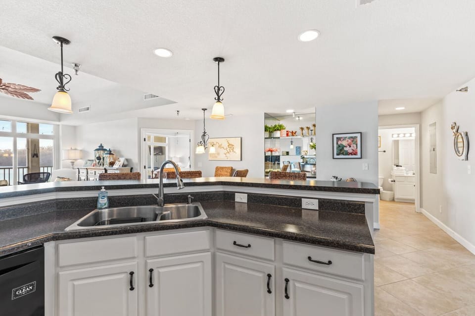 Kitchen overlooking condo