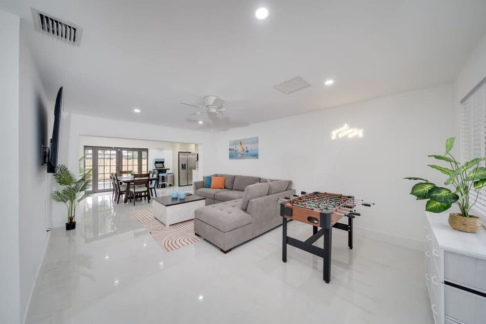 Living Room with 75' TV and Games