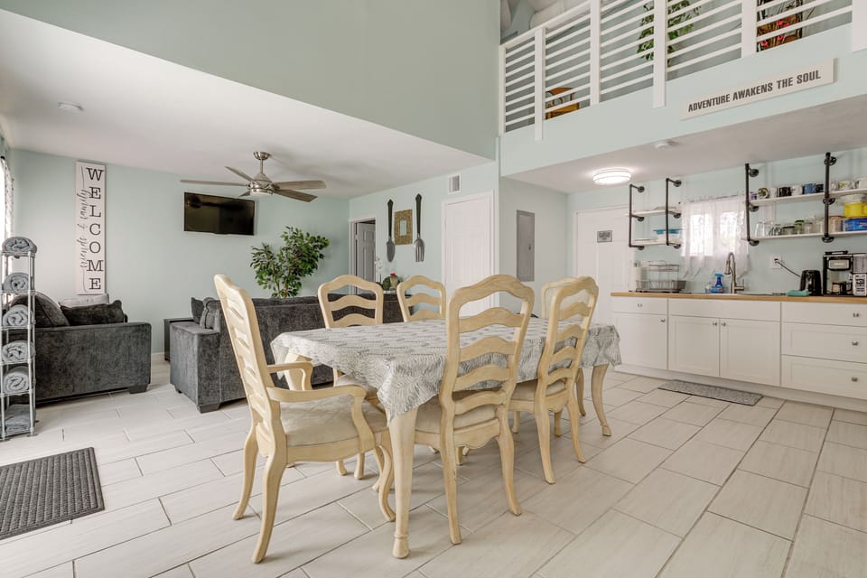 Dining Area | In-Unit Laundry | Central Heating & A/C | 1st Floor
