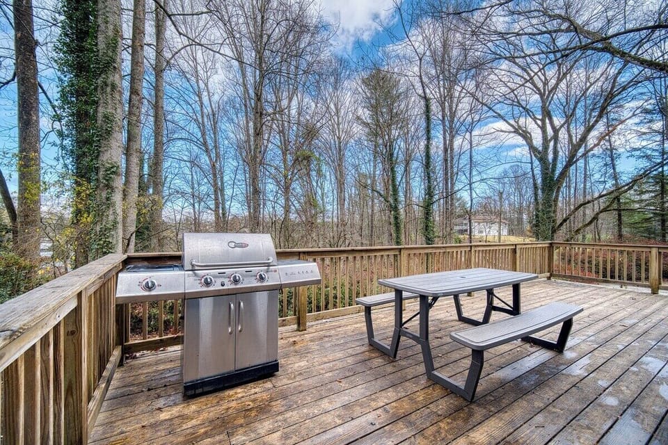 Open Deck with Gas Grill and Dining Table