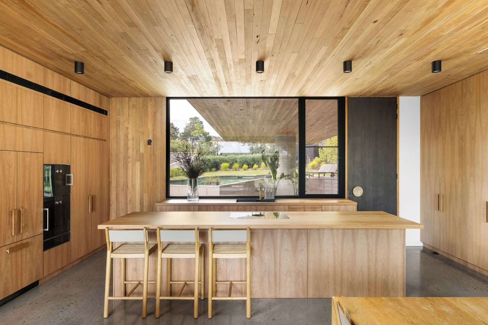 Beautiful American Cherry Oak custom joinery in kitchen