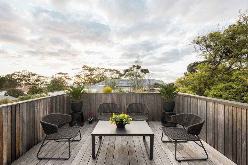 The upstairs private Master bedroom terrace