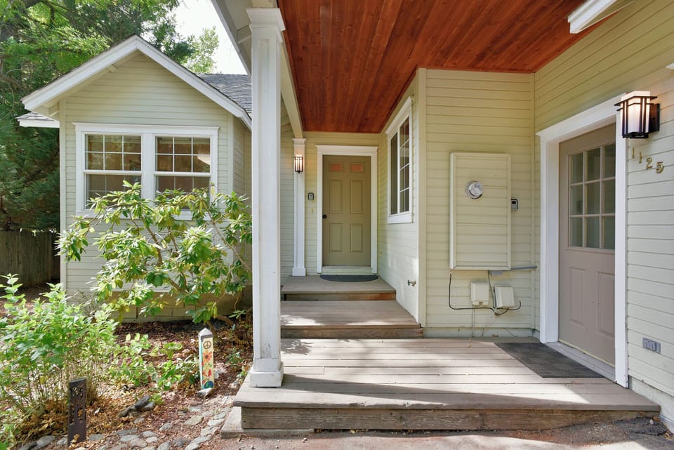 Front entrance and Garage access.