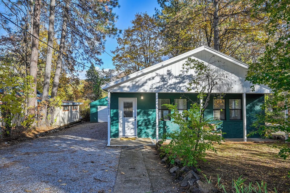 Large front driveway