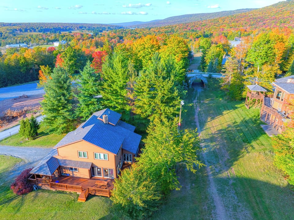 View of house with Winterset ski trail to the right.