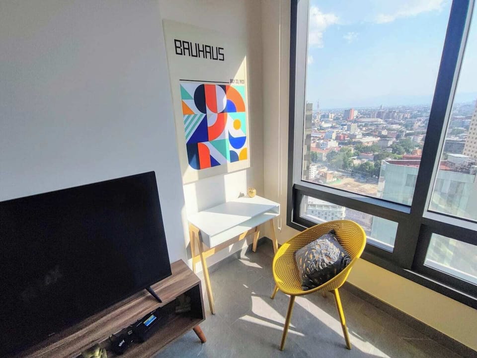Working space, desk and chair