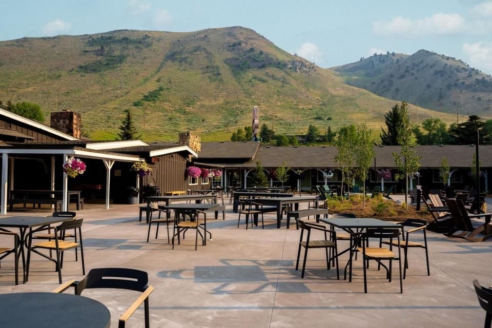 Breathe in mountain views while lounging on the open courtyard.