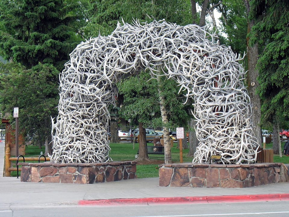 Elk antler arches in Jackson Town Square