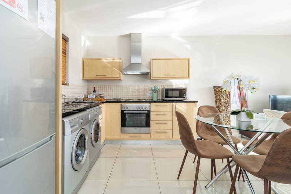 kitchen with washer and dryer