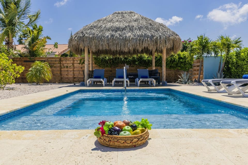 Relax by your private pool just minutes from Eagle Beach—perfect for soaking up the Aruba sunshine.