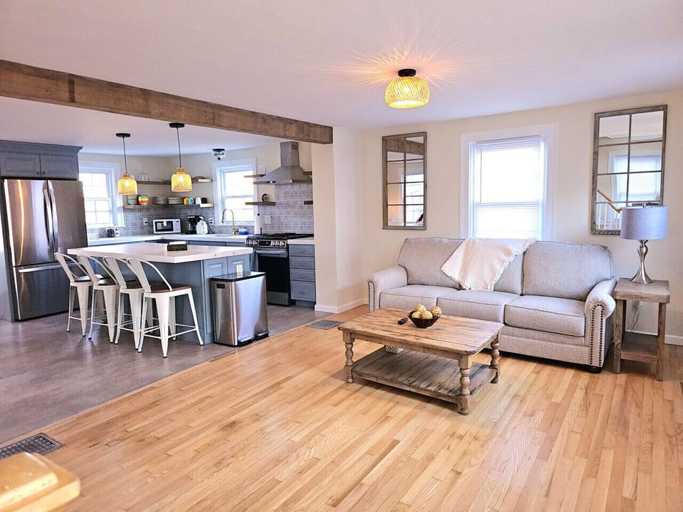 Living room and kitchen