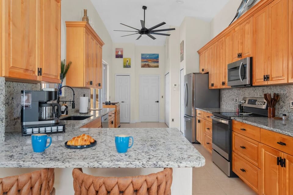 Kitchen with island for quick dining 