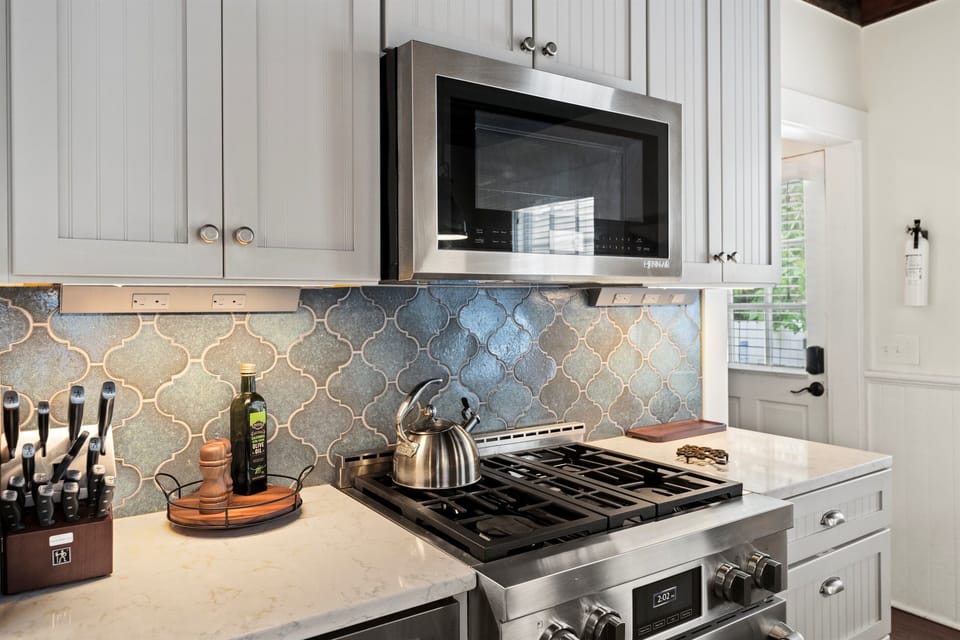 Our fully equipped kitchen features modern appliances and everything you need to cook, snack, or sip in style.