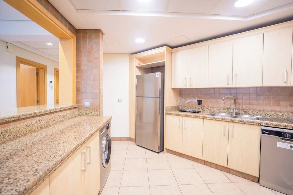 Our kitchen is fitted with a washing machine which is perfect for short term and long term stays!