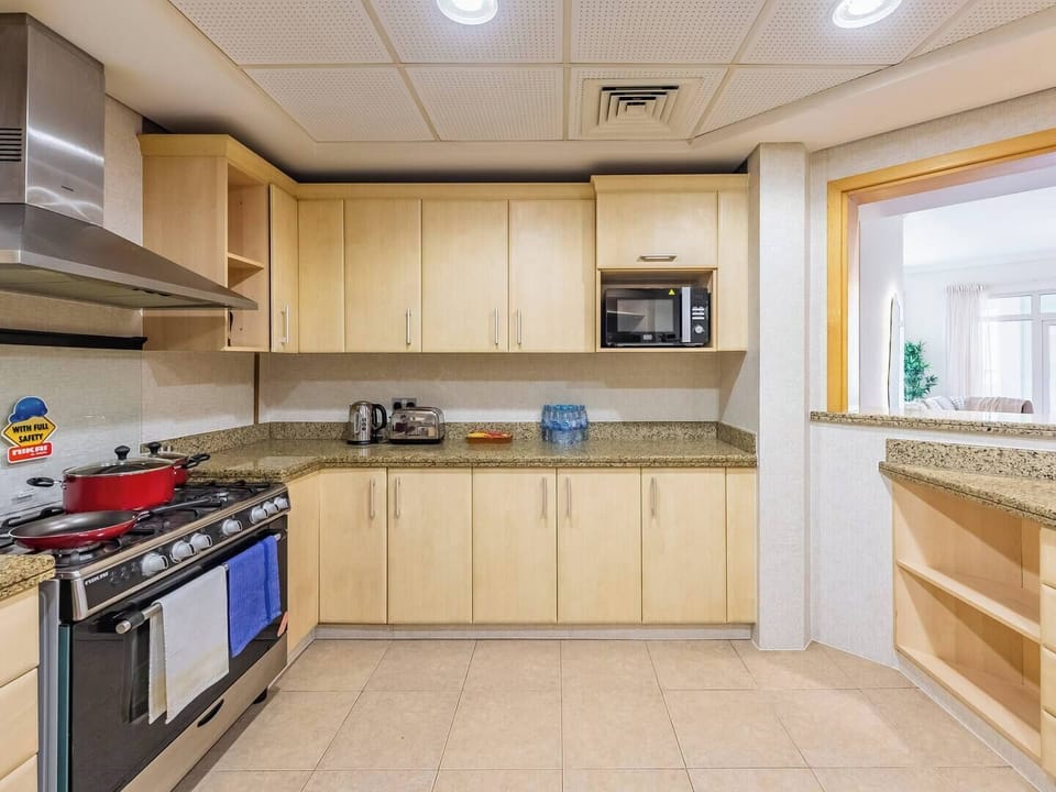 Prepare delicious meals with ease in our spacious, fully stocked kitchen.