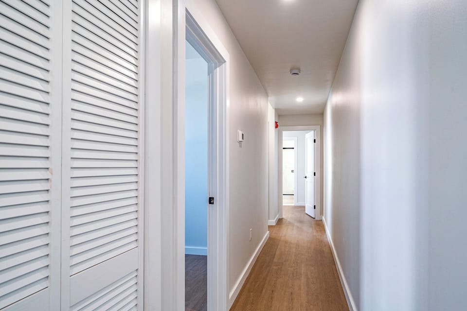 Bright hallway with easy access to bedrooms and bathrooms