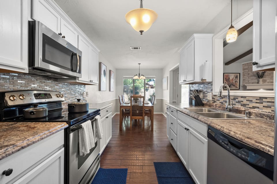 Kitchen opens into the dining room