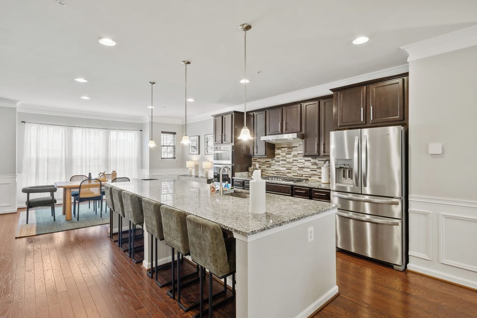 Gourmet kitchen with bar seating