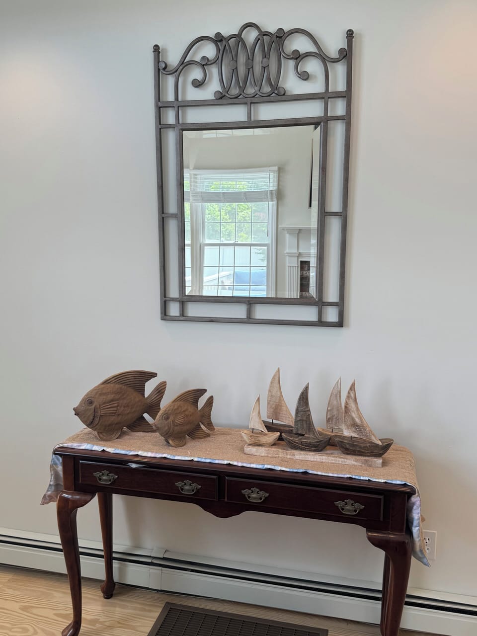 Mirror and pretty decals in first floor great room