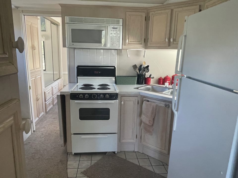 Full kitchen in a tiny space with most amenities!