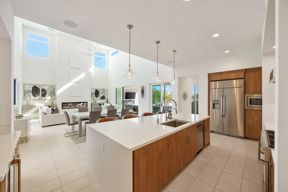 A kitchen built for real cooking with tons of counter space and room to move around.